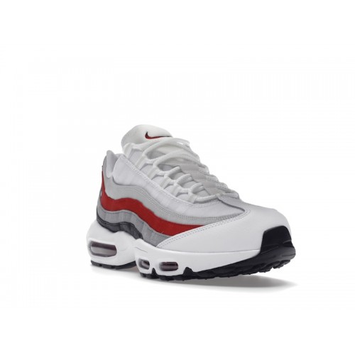 Кроссы Nike Air Max 95 White Varsity Red Particle Gray - мужская сетка размеров