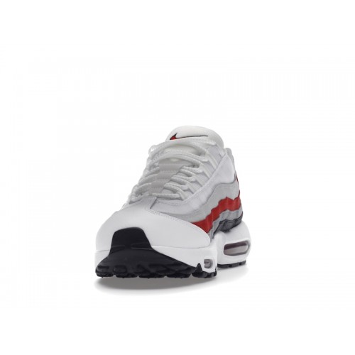 Кроссы Nike Air Max 95 White Varsity Red Particle Gray - мужская сетка размеров