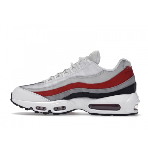 Кроссы Nike Air Max 95 White Varsity Red Particle Gray - мужская сетка размеров