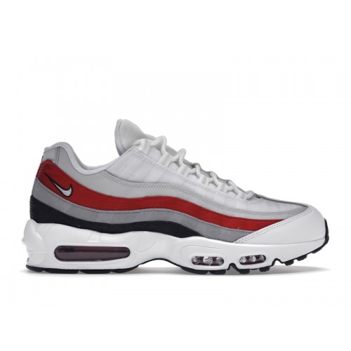 Кроссы Nike Air Max 95 White Varsity Red Particle Gray - мужская сетка размеров