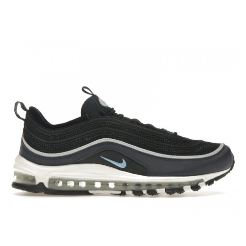 Кроссы Nike Air Max 97 Black Dark Obsidian University Blue - мужская сетка размеров