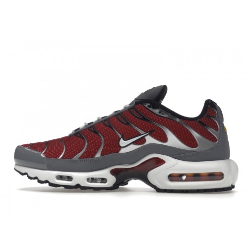 Кроссы Nike Air Max Plus Red Grey - мужская сетка размеров