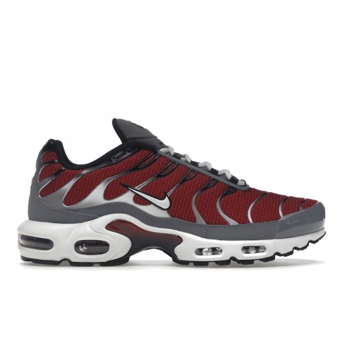 Кроссы Nike Air Max Plus Red Grey - мужская сетка размеров