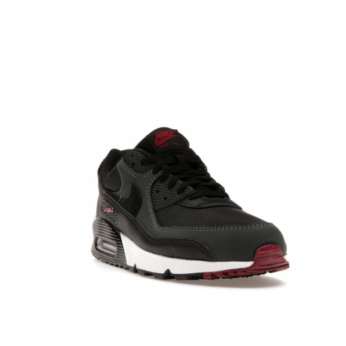 Кроссы Nike Air Max 90 Anthracite Team Red - мужская сетка размеров