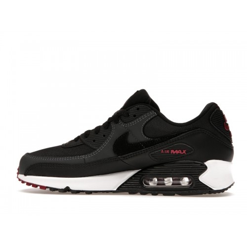 Кроссы Nike Air Max 90 Anthracite Team Red - мужская сетка размеров