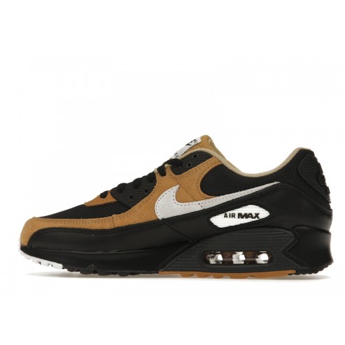 Кроссы Nike Air Max 90 Black Elemental Gold - мужская сетка размеров