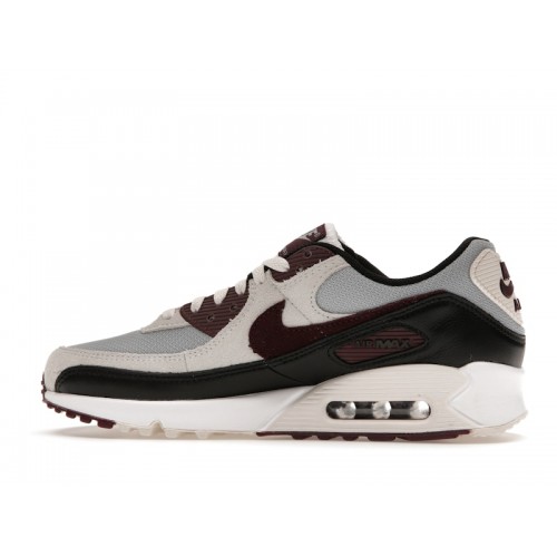 Кроссы Nike Air Max 90 Burgundy Crush Phantom - мужская сетка размеров