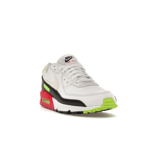 Кроссы Nike Air Max 90 White Volt Rush Pink - мужская сетка размеров