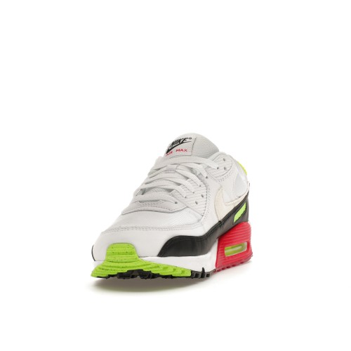 Кроссы Nike Air Max 90 White Volt Rush Pink - мужская сетка размеров