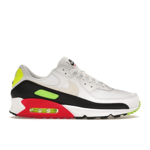 Кроссы Nike Air Max 90 White Volt Rush Pink - мужская сетка размеров