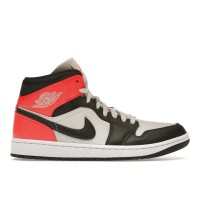 Женские кроссовки Jordan 1 Mid Newsprint Light Orewood Brown (W)