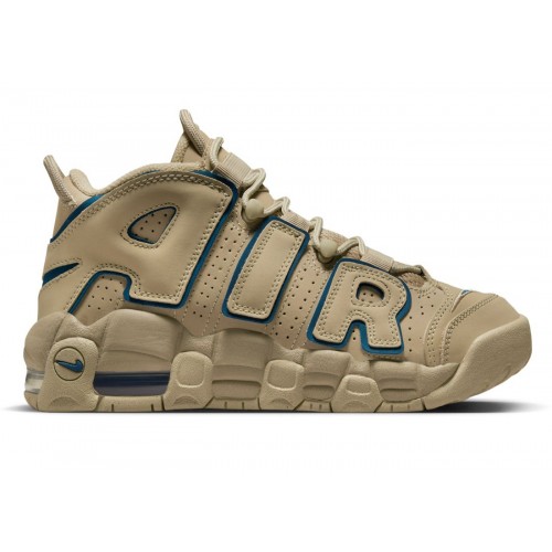 Кроссы Nike Air More Uptempo Limestone Valerian Blue (GS) - подростковая сетка размеров