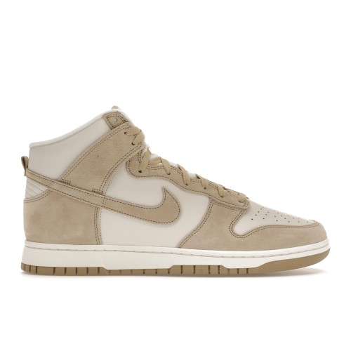 Кроссы Nike Dunk High Tan Suede White - мужская сетка размеров