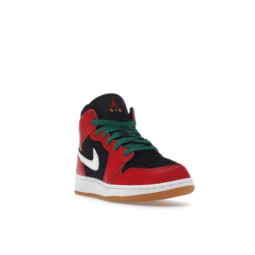 Кроссы Jordan 1 Mid SE Christmas (GS) - подростковая сетка размеров
