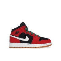 Подростковые кроссовки Jordan 1 Mid SE Christmas (GS)
