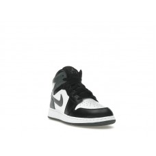 Подростковые Jordan 1 Mid Black White Iron Grey (GS)