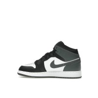 Подростковые Jordan 1 Mid Black White Iron Grey (GS)