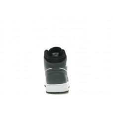 Подростковые Jordan 1 Mid Black White Iron Grey (GS)