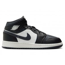 Подростковые кроссовки Jordan 1 Mid Off Noir Toe (GS)