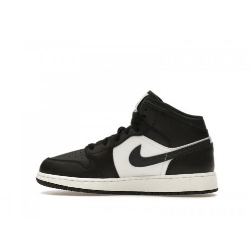 Air Jordan 1 Mid GS Black Off Noir - подростковая сетка размеров