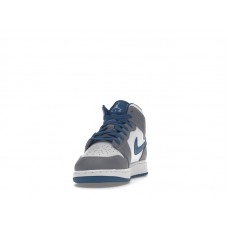 Подростковые Jordan 1 Mid True Blue Cement (GS)