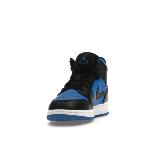 Кроссы Jordan 1 Mid Black Royal Blue (GS) - подростковая сетка размеров