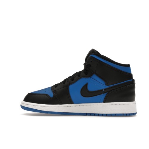 Кроссы Jordan 1 Mid Black Royal Blue (GS) - подростковая сетка размеров