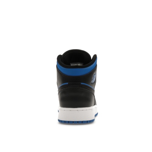 Кроссы Jordan 1 Mid Black Royal Blue (GS) - подростковая сетка размеров