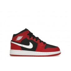 Подростковые Jordan 1 Mid Gym Red Black White (GS)