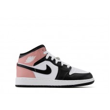 Подростковые Jordan 1 Mid White Rust Pink Black (GS)
