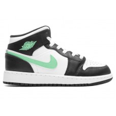 Подростковые Jordan 1 Mid Green Glow (GS)
