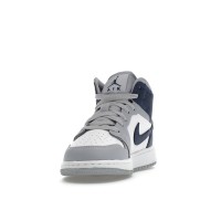 Подростковые Jordan 1 Mid Wolf Grey Midnight Navy (GS)