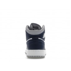 Подростковые Jordan 1 Mid Wolf Grey Midnight Navy (GS)