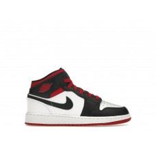 Подростковые кроссовки Jordan 1 Mid Gym Red Black Toe (GS)