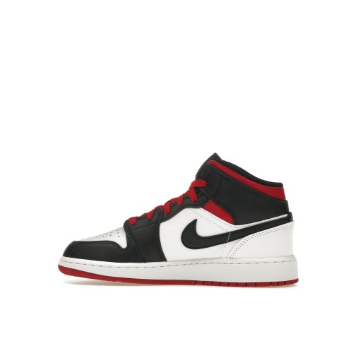 Кроссы Jordan 1 Mid Gym Red Black Toe (GS) - подростковая сетка размеров