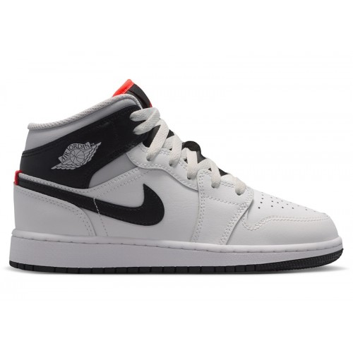 Jordan 1 Mid Summit White Infrared Black (GS) - подростковая сетка размеров