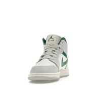 Подростковые Jordan 1 Mid White Pure Platinum Pine Green (GS)