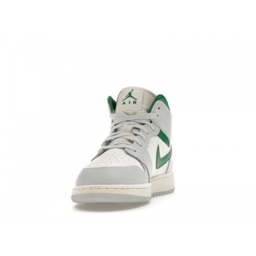 Air Jordan 1 Mid GS Summit White Pine Green - подростковая сетка размеров