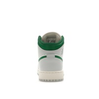 Подростковые Jordan 1 Mid White Pure Platinum Pine Green (GS)