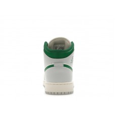 Подростковые Jordan 1 Mid White Pure Platinum Pine Green (GS)