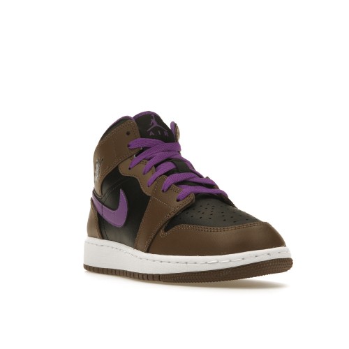 Кроссы Jordan 1 Mid Purple Mocha (GS) - подростковая сетка размеров