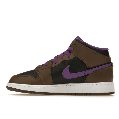 Кроссы Jordan 1 Mid Purple Mocha (GS) - подростковая сетка размеров