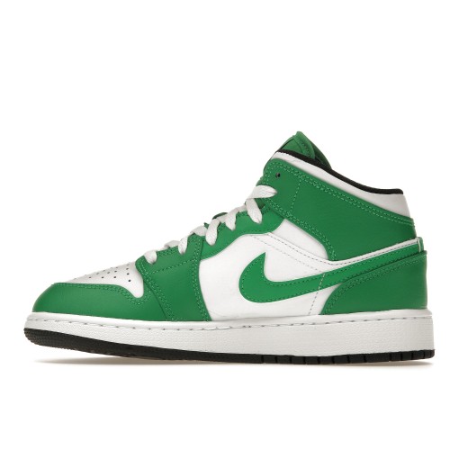 Кроссы Jordan 1 Mid Lucky Green (GS) - подростковая сетка размеров