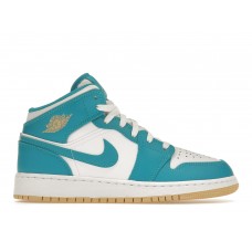 Подростковые кроссовки Jordan 1 Mid Aquatone (GS)