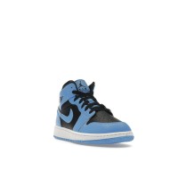 Подростковые Jordan 1 Mid University Blue Black (GS)
