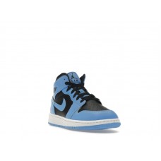 Подростковые Jordan 1 Mid University Blue Black (GS)