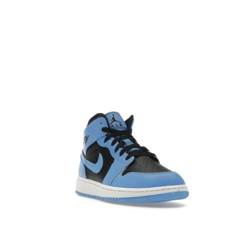 Кроссы Jordan 1 Mid University Blue Black (GS) - подростковая сетка размеров