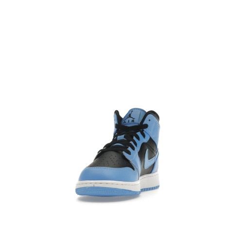 Кроссы Jordan 1 Mid University Blue Black (GS) - подростковая сетка размеров