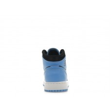 Подростковые Jordan 1 Mid University Blue Black (GS)