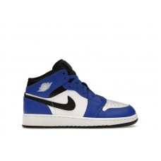 Подростковые Jordan 1 Mid Game Royal White Black (GS)